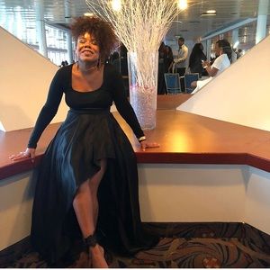 Satin asymmetrical skirt